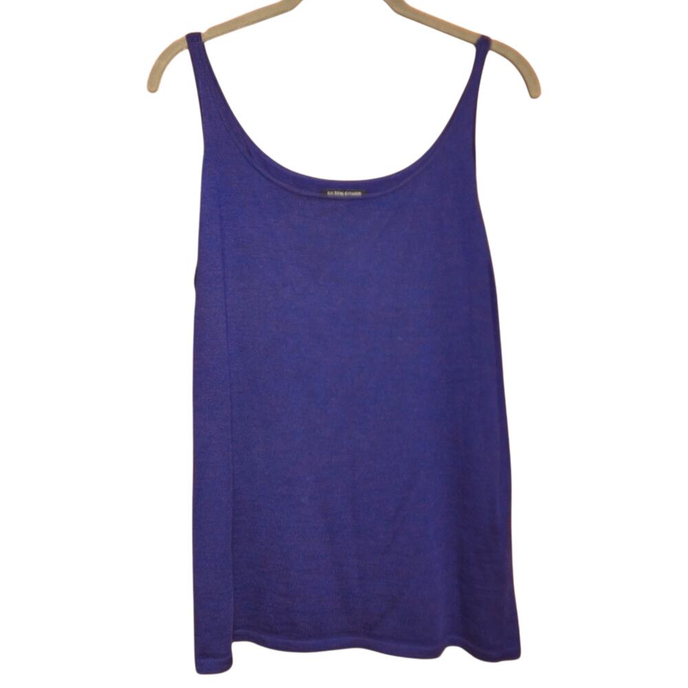 Eileen Fisher 100% Merino Wool Tank cardigan sweater 2 peice set indiago blue M - Picture 3 of 7